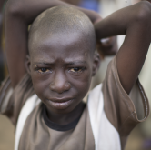 Trachoma patient Abdu Ibrahim in Basansan Nigeria (Sightsavers/Graeme Robertson)